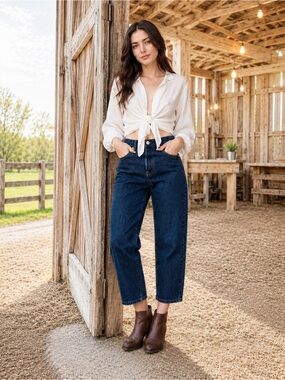 NWT Levi's Dark Blue 501 Original Cropped High-Rise 25x28 Women's Jeans